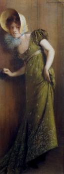 皮埃爾 卡列爾 貝勞斯 Elegant Woman In A Green Dress